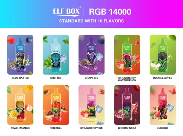 ELF BOX RGB14000 Puffs 0% 2% 3% 5% Nikotin újratölthető eldobható Vape nagykereskedés - HoldVape - 2