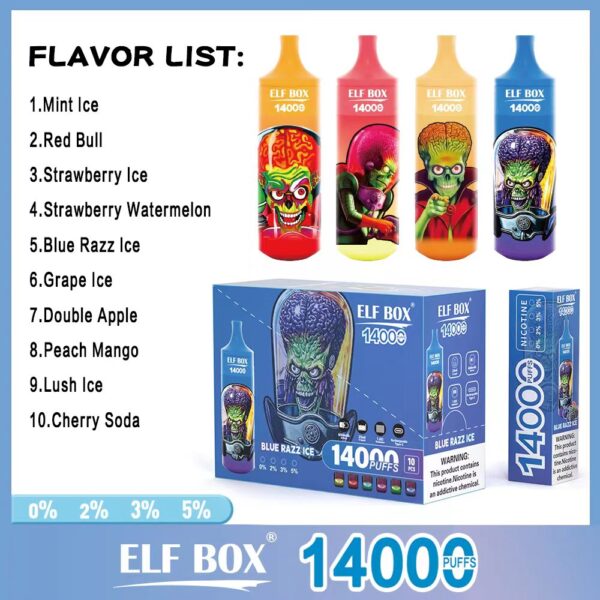 ELF BOX RGB14000 Puffs 0% 2% 3% 5% Nikotin újratölthető eldobható Vape nagykereskedés - HoldVape - 8