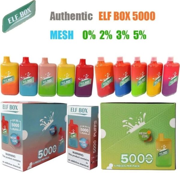 ELF BOX 5000 Puffs 0% 2% 3% 5% Nicotine Disposable Vape Authentic E Cigarette Pen Wholesale - HoldVape - 3