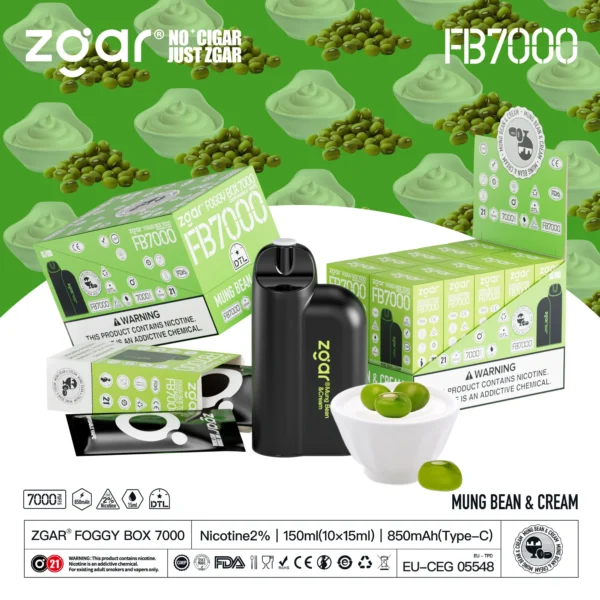 ZGAR FOGGY BOX 7000 Puffs 2% Nikotin Uppladdningsbar engångsvape grossist - HoldVape - 3