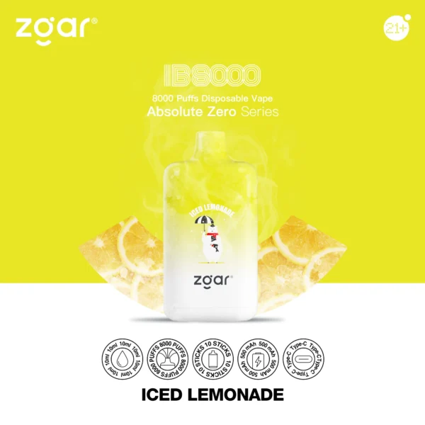 ZGAR ICE BOX 8000 Puffs 2% Nikotynowy akumulator jednorazowy Vape Hurt - HoldVape - 7