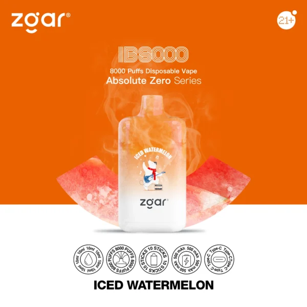 ZGAR ICE BOX 8000 Puffs 2% Nikotynowy akumulator jednorazowy Vape Hurt - HoldVape - 11