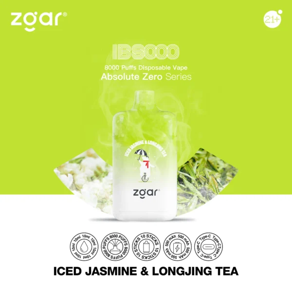 ZGAR ICE BOX 8000 Puffs 2% Nikotynowy akumulator jednorazowy Vape Hurt - HoldVape - 5