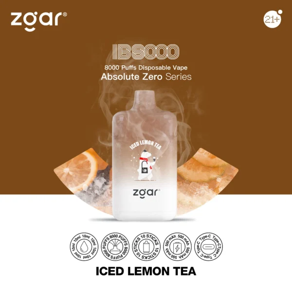 ZGAR ICE BOX 8000 Puffs 2% Nikotynowy akumulator jednorazowy Vape Hurt - HoldVape - 6