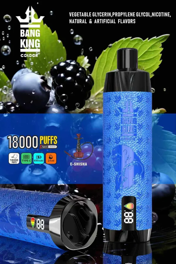 Bang King Crown Bar 18000 Puffs 0% 2% 3% 5% Baixa Nicotina Recarregável Vapes Descartáveis ​​Pen Bulk Comprar Atacado - HoldVape - 2