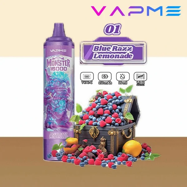 Vapme Monster 16000 Puffs 2% 5% Nicotine Rechargeable Disposable Vapes Bulk buy Wholesale - HoldVape - 9