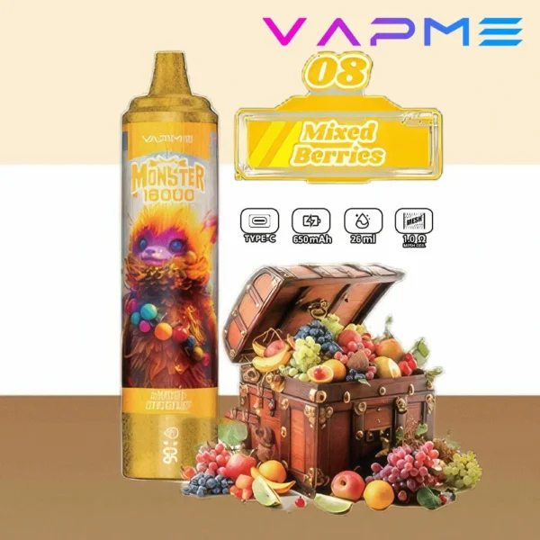 Vapme Monster 16000 Puffs 2% 5% Nicotine Rechargeable Disposable Vapes Bulk buy Wholesale - HoldVape - 12