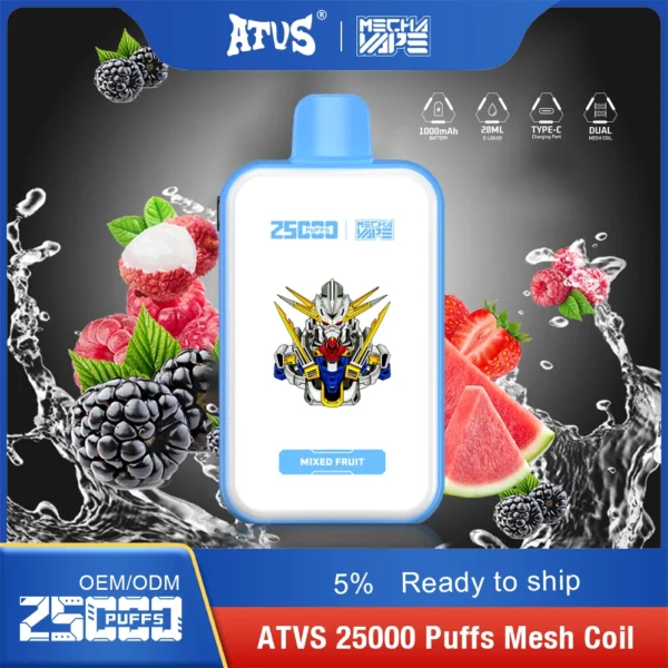 ATVS 25000 Puffs Dual Mesh 5% Low Nicotine Rechargeable Disposable Vapes Pen Bulk Buy Wholesale - HoldVape - 10