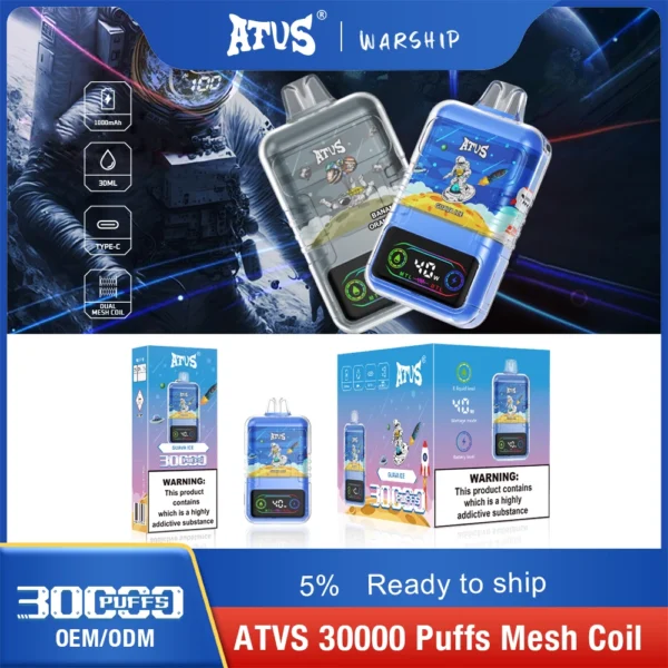 ATVS 30000 Puffs Dual Mesh 5% Nikotinarm, wiederaufladbar, Einweg-Vapes, Pen, Großpackung, Kaufen Sie im Großhandel – HoldVape – 8