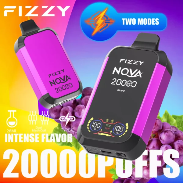 Fizzy Nova 20000 Puffs Dual Mesh 2% 5% Low Nicotine Rechargeable Disposable Vapes Pen Bulk Buy Wholesale - HoldVape - 2