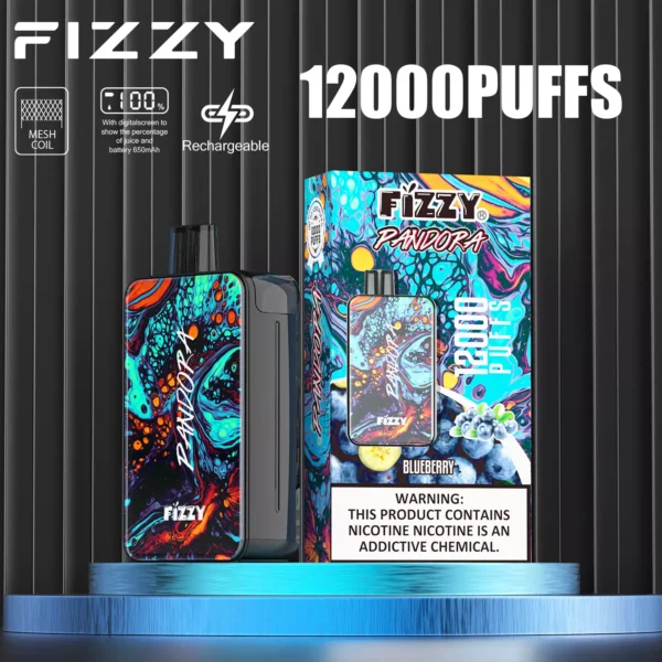 Fizzy Pandora 12000 Puffs 2% 5% Nikotinarm, wiederaufladbar, Einweg-Vapes, Pen, Großpackung, Großhandel kaufen – HoldVape – 3