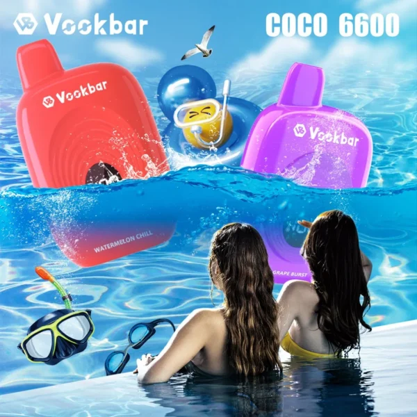 Vookbar Coco 6600 Puffs Écran intelligent numérique 3% Stylo à vape jetable rechargeable à faible teneur en nicotine Acheter en gros - HoldVape - 9