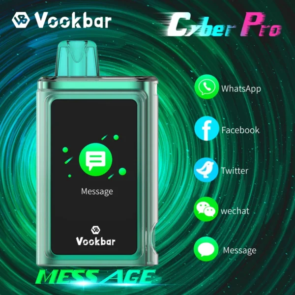 Vookbar Cyber ​​Pro 30000 Puffs Écran tactile double maille 0% 2% 3% 5% Stylo vapes jetables rechargeables à faible teneur en nicotine en vrac Acheter en gros - HoldVape - 1