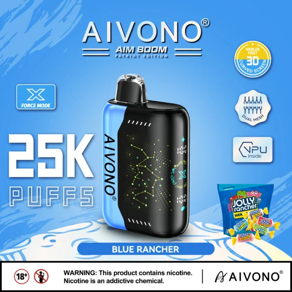 AIVONO AIM BOOM 25000 Rookwolken Dual Mesh digitaal scherm 0% 2% 3% 5% Oplaadbare wegwerpvapes-pen met laag nicotinegehalte Bulk kopen groothandel - HoldVape - 8