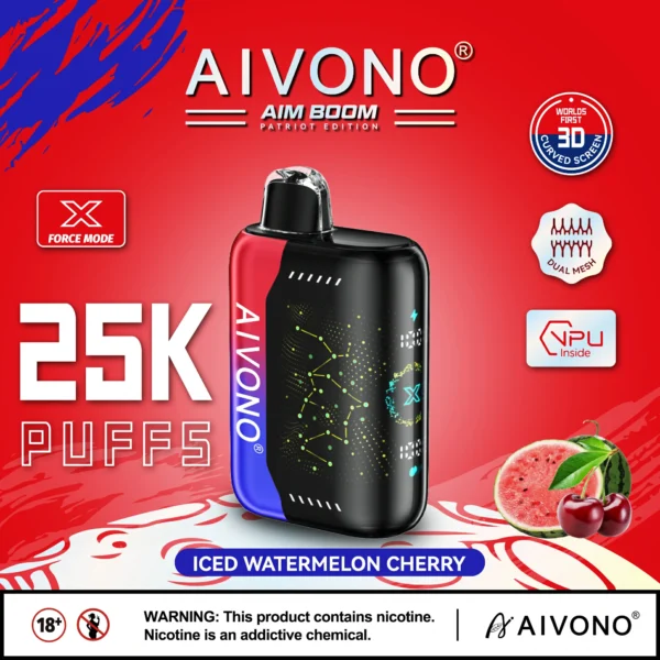 AIVONO AIM BOOM 25000 Rookwolken Dual Mesh Digitaal scherm 0% 2% 3% 5% Oplaadbare wegwerpvapes-pen met laag nicotinegehalte Bulk Koop groothandel - HoldVape - 2