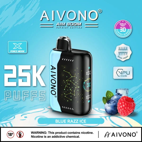 AIVONO AIM BOOM 25000 Rookwolken Dual Mesh Digitaal scherm 0% 2% 3% 5% Oplaadbare wegwerpvapes-pen met laag nicotinegehalte Bulk kopen groothandel - HoldVape - 6