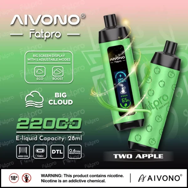 AIVONO Fatpro 22000 Puffs Hookah Digital Screen 0% 2% 3% 5% Stylo à vape jetable rechargeable à faible teneur en nicotine en vrac Acheter en gros - HoldVape - 7