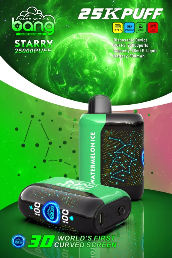 Bang Starry 25000 Puffs Schermo curvo 3D 0% 2% 3% 5% Penna per vaporizzatori usa e getta ricaricabile a basso contenuto di nicotina all'ingrosso Acquista all'ingrosso - HoldVape - 4