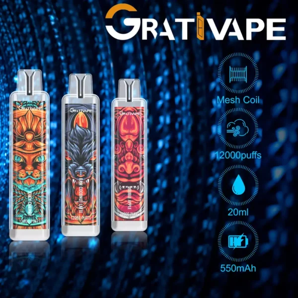 Grativape iStorm 12000 Puffs 0% 2% 3% 5% Caneta Vapes descartáveis ​​recarregáveis ​​com baixo teor de nicotina em massa Compre no atacado - HoldVape - 1