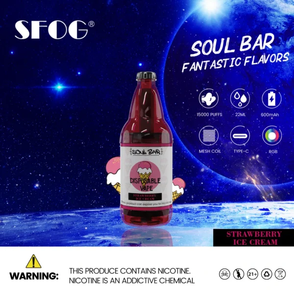 SFOG SOUL BAR 15000 Puffs RGB 5% Oplaadbare wegwerpvapes-pen met laag nicotinegehalte Bulk Koop groothandel - HoldVape - 2