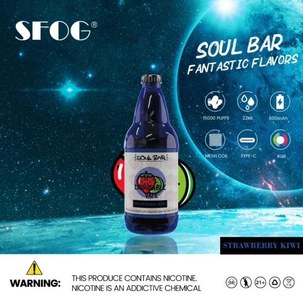 SFOG SOUL BAR 15000 Puffs RGB 5% Oplaadbare wegwerpvapes-pen met laag nicotinegehalte Bulk Koop groothandel - HoldVape - 3