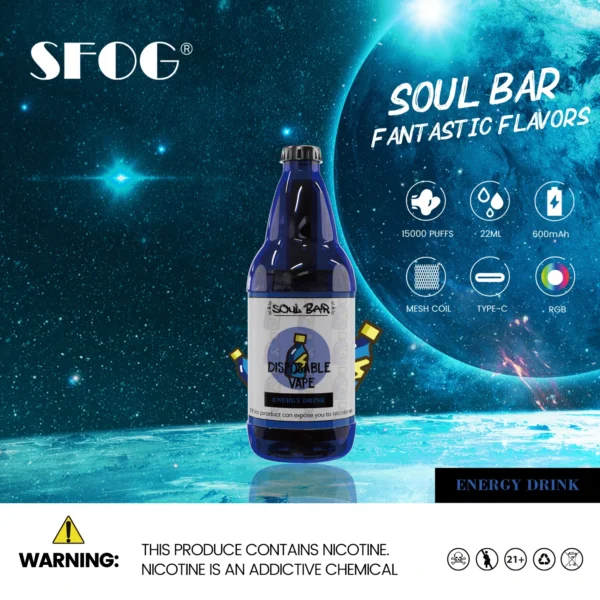 SFOG SOUL BAR 15000 Puffs RGB 5% Oplaadbare wegwerpvapes-pen met laag nicotinegehalte Bulk Koop groothandel - HoldVape - 5