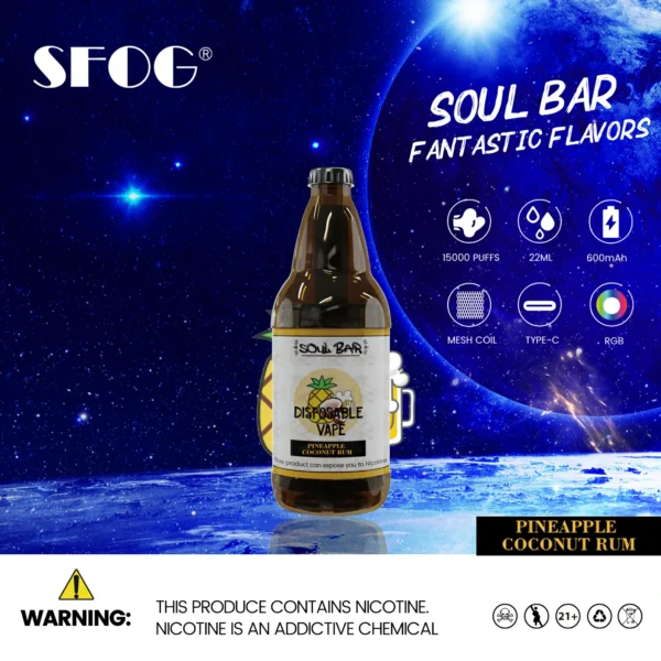 SFOG SOUL BAR 15000 Puffs RGB 5% Oplaadbare wegwerpvapes-pen met laag nicotinegehalte Bulk Koop groothandel - HoldVape - 7