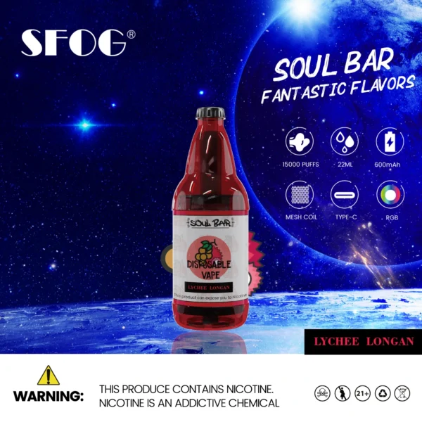 SFOG SOUL BAR 15000 Puffs RGB 5% Oplaadbare wegwerpvapes-pen met laag nicotinegehalte Bulk Koop groothandel - HoldVape - 9