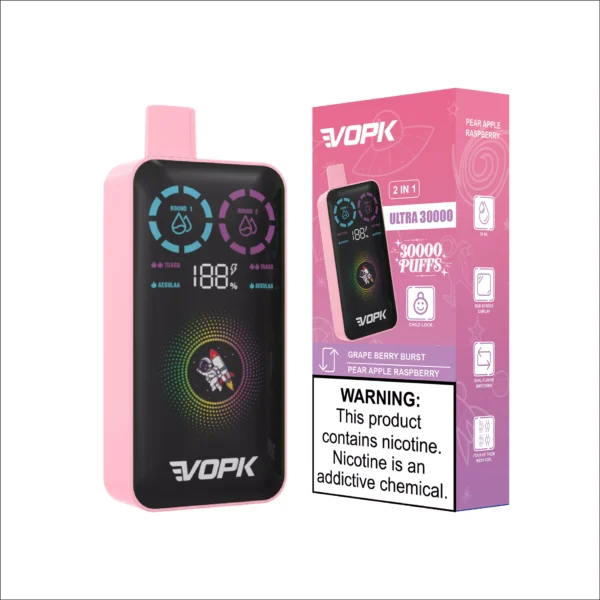 VOPK ULTRA 30000 Rookwolken Dubbele smaak Dual Mesh Digitaal scherm 2% Oplaadbare wegwerpvapes-pen met laag nicotinegehalte Bulk Koop groothandel - HoldVape - 2