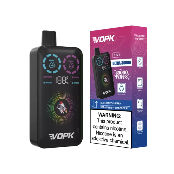 VOPK ULTRA 30000 Rookwolken Dubbele smaak Dual Mesh Digitaal scherm 2% Oplaadbare wegwerpvapes-pen met laag nicotinegehalte Bulk Koop groothandel - HoldVape - 3