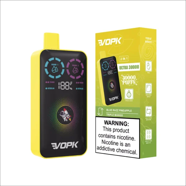 VOPK ULTRA 30000 Rookwolken Dubbele smaak Dual Mesh Digitaal scherm 2% Oplaadbare wegwerpvapes-pen met laag nicotinegehalte Bulk Koop groothandel - HoldVape - 5