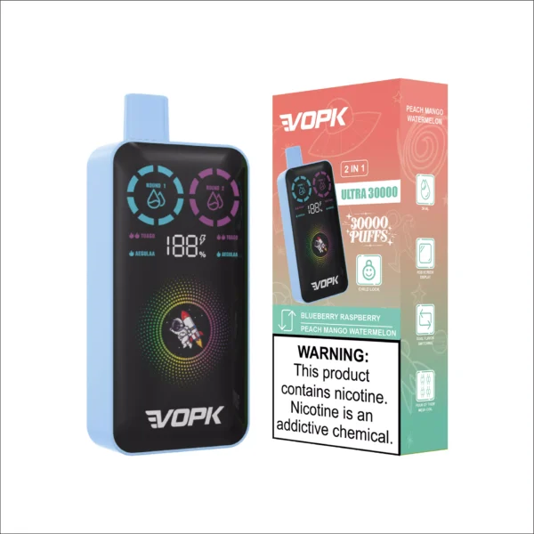 VOPK ULTRA 30000 Rookwolken Dubbele smaak Dual Mesh Digitaal scherm 2% Oplaadbare wegwerpvapes-pen met laag nicotinegehalte Bulk Koop groothandel - HoldVape - 6