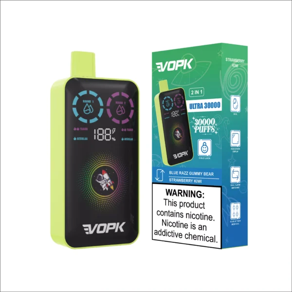 VOPK ULTRA 30000 Rookwolken Dubbele smaak Dual Mesh Digitaal scherm 2% Oplaadbare wegwerpvapes-pen met laag nicotinegehalte Bulk Koop groothandel - HoldVape - 7