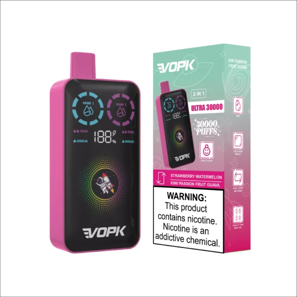 VOPK ULTRA 30000 Rookwolken Dubbele smaak Dual Mesh Digitaal scherm 2% Oplaadbare wegwerpvapes-pen met laag nicotinegehalte Bulk Koop groothandel - HoldVape - 9